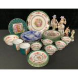 An Austrian Victoria porcelain part tea service, comprising cake plate, side plates, sugar bowl,
