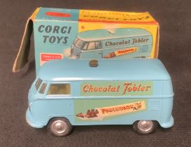 Toys & Juvenalia - Corgi Toys 441 Volkwagen "Toblerone" van, pale blue body with decals, lemon