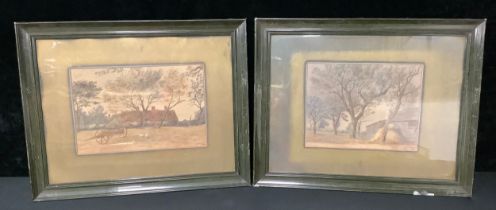 William Knight (early 20th century) A Pair, Rural Farmsteads signed, dated 1904, watercolours,