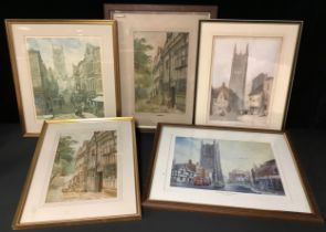 Pictures and Prints - Views of Derby, including, All Saints and Irongate, print by Colin Wright;