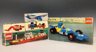 Toys & Juvenalia - a collection of Lego sets, comprising No.312 cargo ship, boxed; No.684 low loader