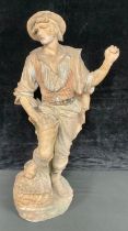 A 20th century terracotta pastoral figure, 65cm high