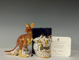 A Royal Crown Derby paperweight, The Australian Collection, Kangaroo and Joey, designed by John