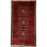 Middle East and the Orient - a Pakistan design Balouch type wool rug or carpet, 204cm x 109cm