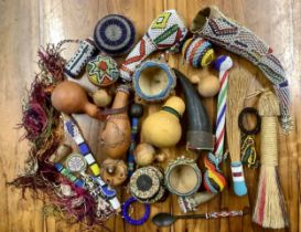 Tribal Art & the Eclectic Interior - South African beadwork, mostly Ndebele, an Xhosa pipe,