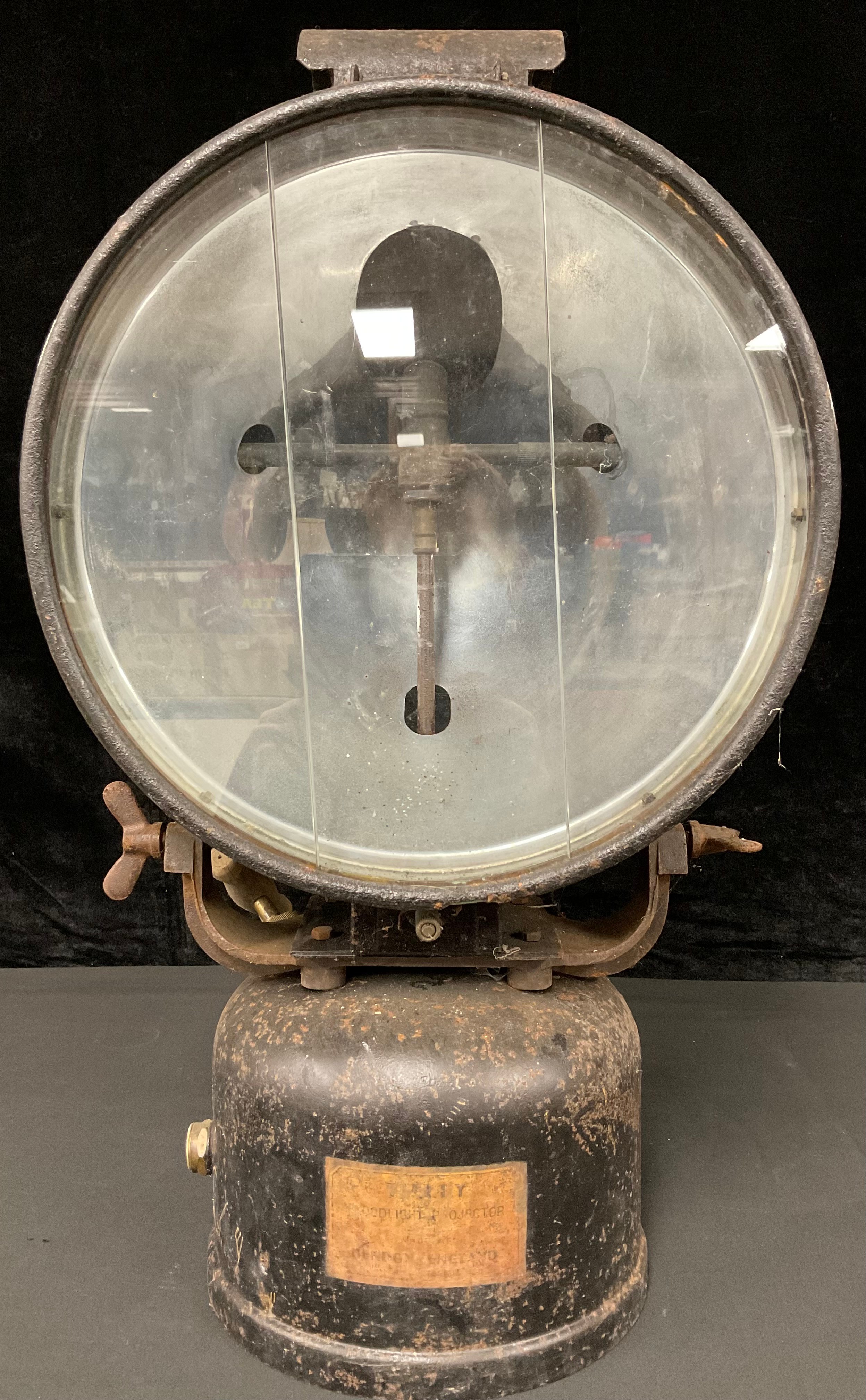 Railway Interest - a large paraffin lamp, Tilley Foodlight Projector, Hendon England, 65cm