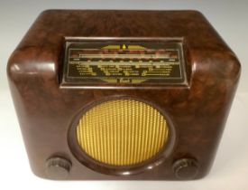 Boxes & Objects - a Bush DAC90 Bakelite radio, walnut, 23cm high
