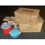 A Fortnum & Mason hamper basket, 33cm high, 51cm wide; a Prestige Hi-Dome high speed pressure