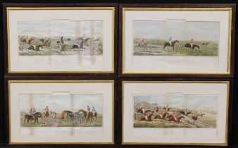 Sir John Dean Paul (1775 - 1852), after, a set of four coloured hunting prints, Leicestershire,