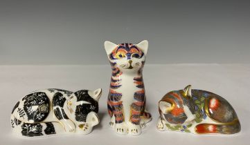 A Royal Crown Derby Paperweight, Misty Kitten, Collector's Guild exclusive, gold stopper; others,