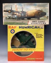 A Kiel Craft RAF Hurricane, ready to fly; an Airfix Hercules (2)