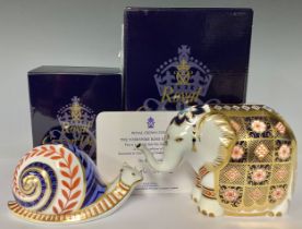 A Royal Crown Derby paperweight, The Yorkshire Rose Elephant, limited edition 408/500,