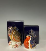 A Royal Crown Derby paperweight, Kingfisher, gold stopper, 11cm, printed mark, date mark for 1994,