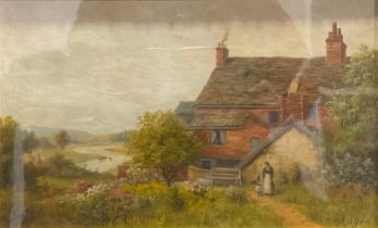 Frank Rawlings Offer (1847–1932) Off to School signed, oil on board, 24cm x 39.5cm