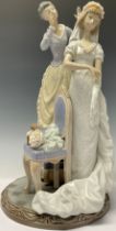 A Lladro figure group, My Wedding Day, number 1494, designed by Jose Puche, 40cm, printed and