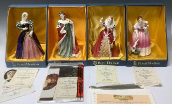 A set of four Royal Doulton figures, Queens of the Realm, modelled by Pauline Parsons, comprising