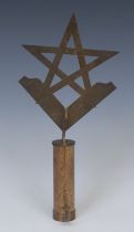 Freemasonry and Friendly Society Interest - a brass Masonic pole head, with Star of David and