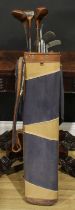 Sport - vintage golf clubs including Brassie driver, baffing spoon, other woods, Forgan St Andrews