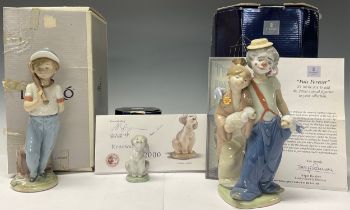 A Lladro figure, Pals Forever, 2000 Annual Figure, 7686, boxed; a renewal gift, A Friend For Life,