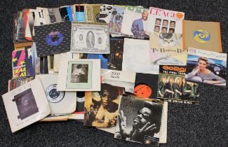 Vinyl Records - a collection of 7" 45rpm singles, various artists including Robert Palmer, Elvis