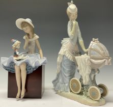 A Lladro figure, Baby's Outing, 4938, designed by Salvador Debon, 34cm, printed and impressed marks;