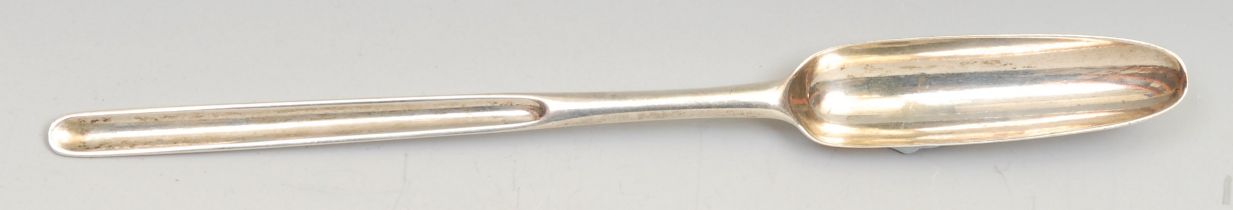 Hester Bateman - a George III silver marrow scoop, 21cm long, London 1781
