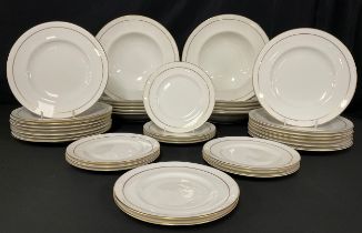 A set of twelve Royal Worcester Contessa pattern side plates, fifteen salad plates, twelve soup/