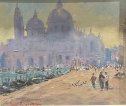 John W Gough (20th century) Venice signed, oil on board, 24cm x 29cm