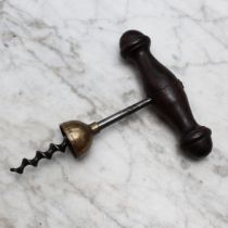 Helixophilia - an American William Bennit patent direct-pull bell corkscrew, brass cap, turned