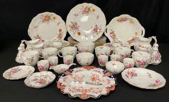 A Royal Crown Derby Posies pattern tea service comprising six teacups, six saucers, six tea