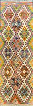 Oriental Carpets - a hand knotted woollen Chobi Kilim runner, 205cm x 62cm