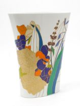 A Rosenthal Studio Linie vase, stylised floral decoration, 32cm high, printed mark