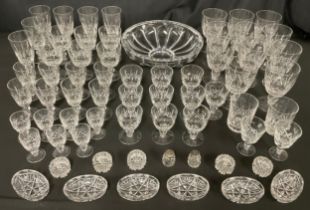 Glassware - a set of ten Stuart Crystal glass wine glasses; other Stuart Crystal glasses, various
