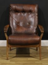 A retro mid-20th century lounge chair, by Cintique, 88cm high, 70.5cm wide, the seat 51cm wide and