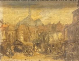 Frederic Charles Winby (1875 - 1959) Market Square signed, oil on board, 27.5cm x 35cm