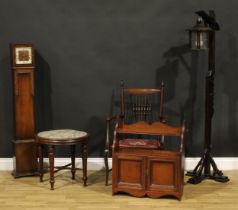 An Art Nouveau period elbow chair, 92cm high, 54.5cm wide, the seat 44cm wide and 38cm deep; a