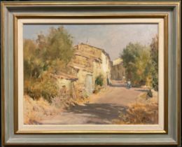 Jacques Gatti (1927 - 2015) Hameau de Lamourre signed, oil on canvas, 46.5cm x 61.5cm.