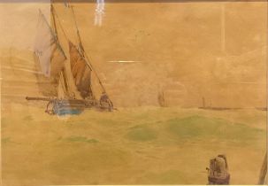 English School (early 20th century) Fishing Boat watercolour, 32.5cm x 47cm