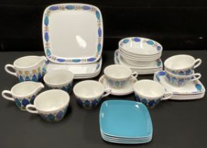 A Figgjo Flint Turi-Design Clupea part dinner and tea service, comprising dinner plates, salad