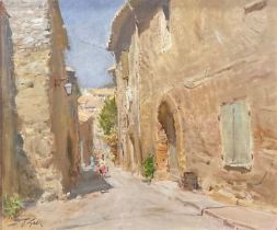 Jacques Gatti (1927 - 2015) Rue de Bauduen signed, oil on canvas, 46.5cm x 55.5cm.