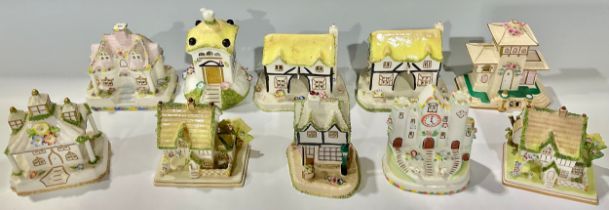 A Coalport porcelain cottage, Park Lodge; others, The Coaching Inn, Dove Cote, The Villa, The Old