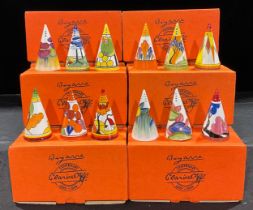 A collection of twelve Bradford Exchange Clarice Cliff Bizarre conical sugar sifters, limited