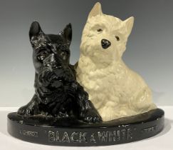 Whiskey & Advertising - A Brentleigh Ware Scotch Whiskey Black & White bar display, scottie dogs,
