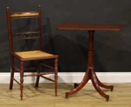 A 19th century mahogany occasional table, 72cm high, 63.5cm wide, 49.5cm deep; a late Victorian