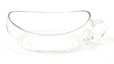 Georgian Society and Sanitation - an early 19th century glass bourdaloue, 25cm long