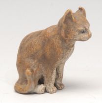 An Austrian cold painted bronze, of a cat, 5cm high