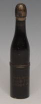 An early 20th century novelty pipe, as a bottle, inscribed Franco-British Exhibition London 1908,
