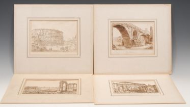 Grand Tour School (19th century) A set of four architectural studies, The Theatre of Marcellus;
