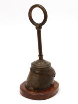 A late Victorian country house taxidermy door stop or porter, as a mounted horse hoof, posted ring