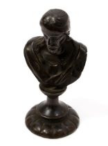 French School (early 20th century), a dark patinated bronze cabinet bust, after the Old Master,